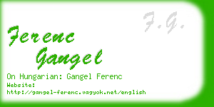 ferenc gangel business card